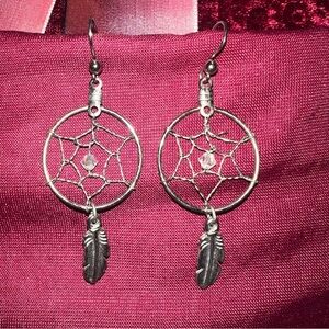 Silver Dreamcatcher Earrings